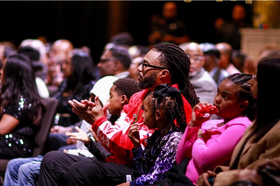 Families watching the performance